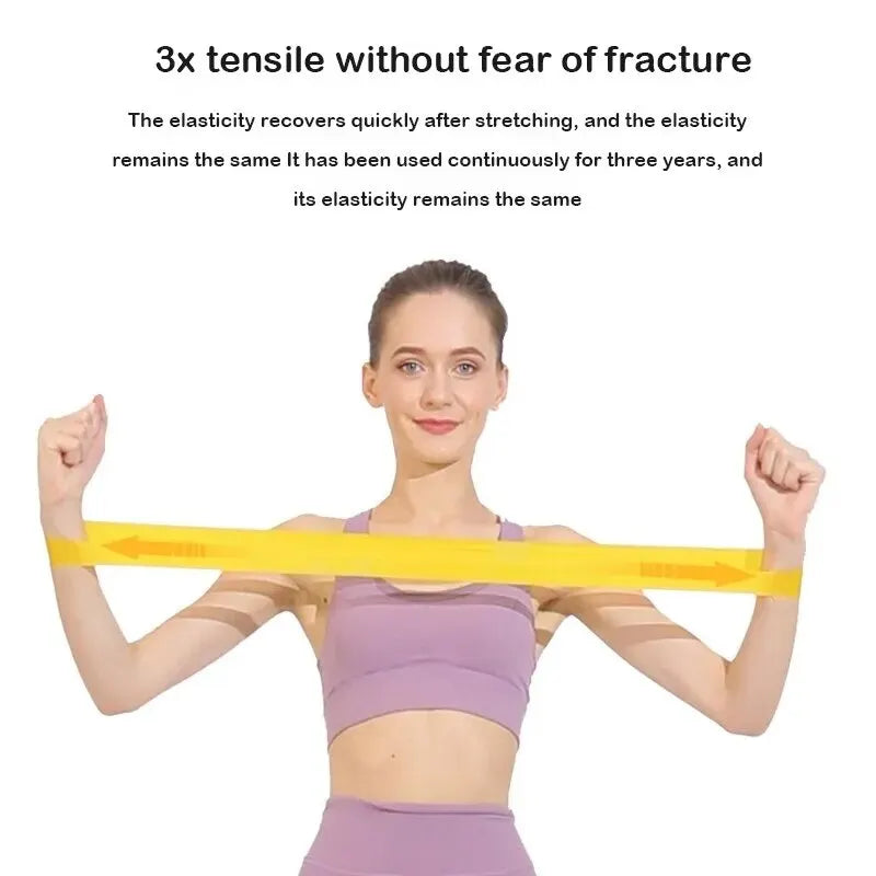 5Pcs Yoga Tension Belt Fitness Elastic Belt Resistance Belt Squat Butt AIDS Tension Ring Stretching Exercise Belt